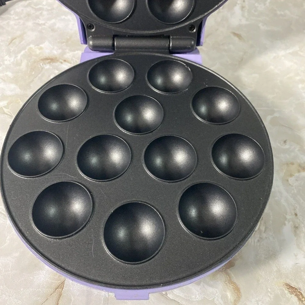 Babycakes‎ Cake Pops Donut Hole Maker CP-12 Kids Nonstick Cooking Purple Baking